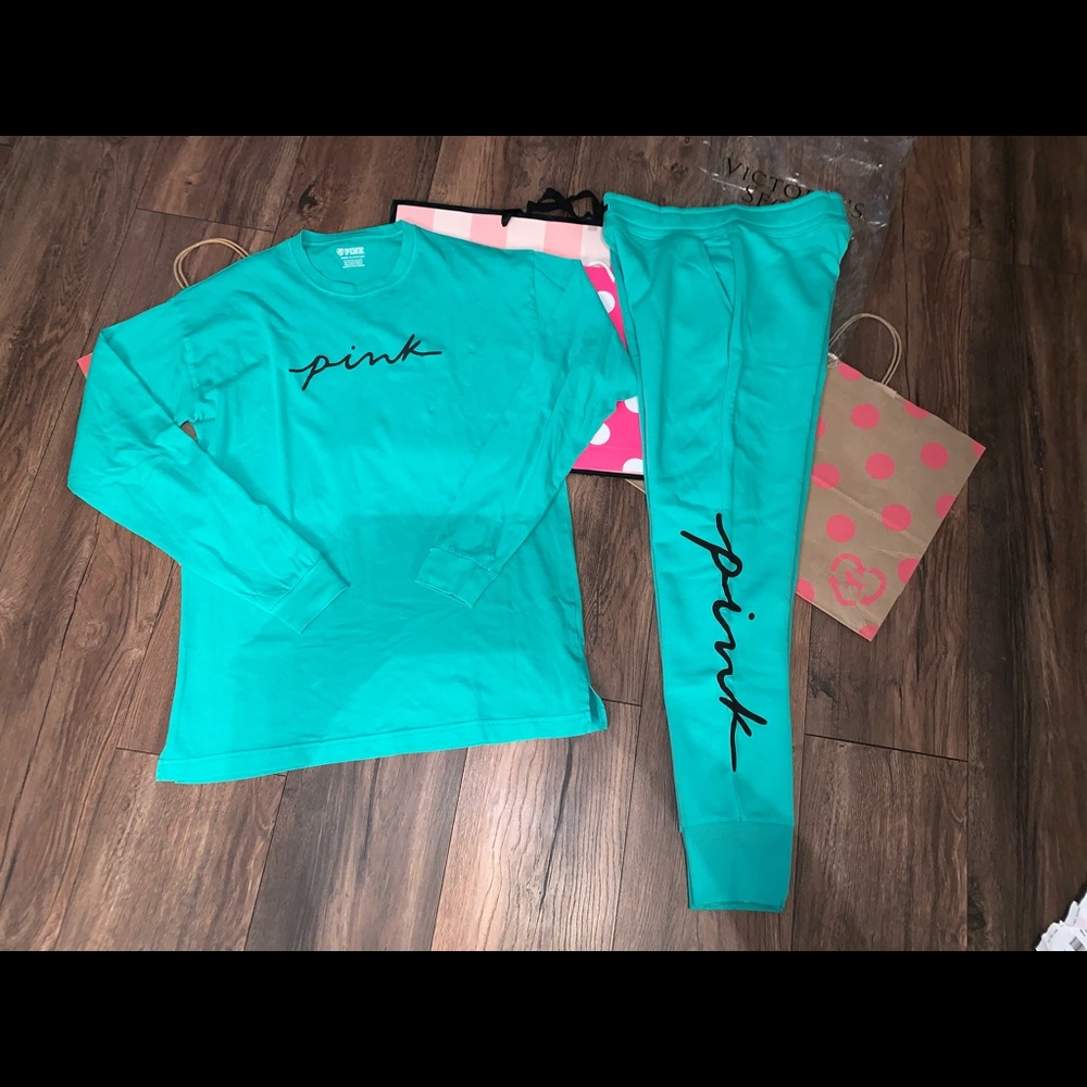 ❌SOLD❌ NEW VS PINK maldive green joggers & campus - Picture 2 of 13